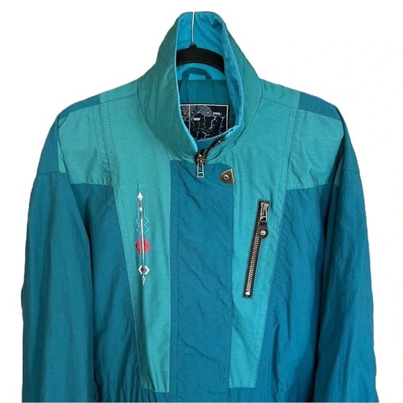 MOUNTAIN GOAT Vintage Anorak Jacket Teal Embroidered Western Vibe, Size Medium - Picture 2 of 16